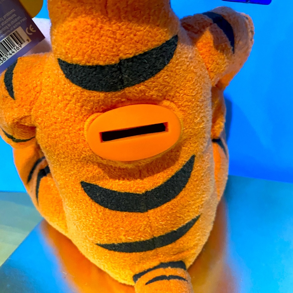 DISNEY NWT WINNIE THE POOH TIGGER PLUSH COIN PIGGY BANK w/STOPPER APPLAUSE 10” - Picture 9 of 16